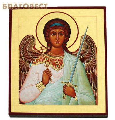 Икона ручной работы "Ангел Хранитель". Поталь (позолота) наносится вручную ( Тиль -  )