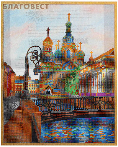 Рисунок на ткани для вышивания иконы бисером