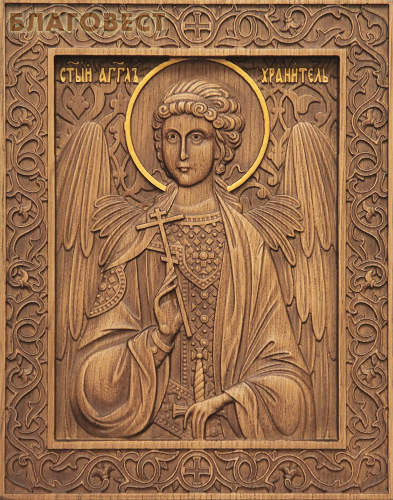 Икона резная Ангел Хранитель