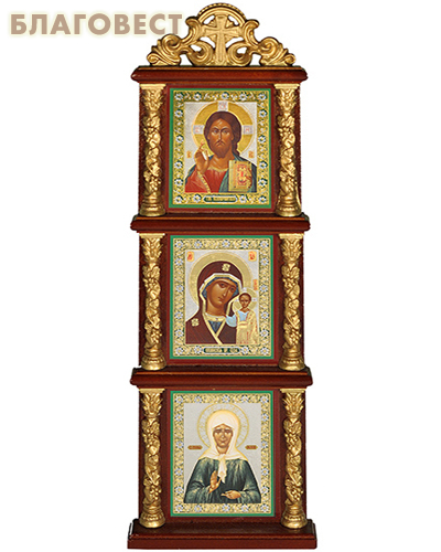 Иконостас тройной с иконами вертикальный. Высота 29,5 см