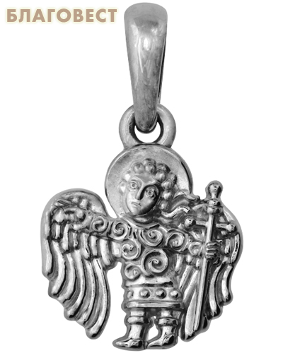 Икона Ангел Хранитель, серебро с чернью (Ag 925)