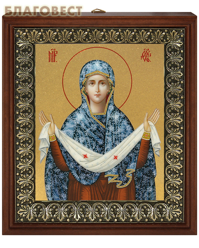 Икона Покров Пресвятой Богородицы, размер 13*16см, золочение поталью