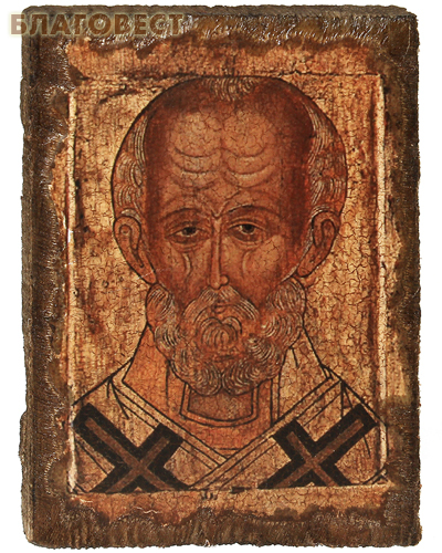 Икона под старину Святитель Николай Чудотворец, размер 14,5х20см, дерево