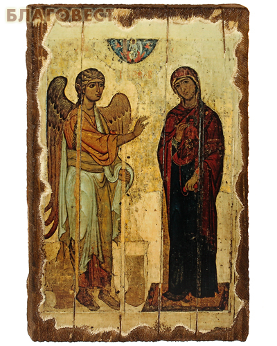 Икона под старину Устюжское Благовещение, размер 20х30см, дерево