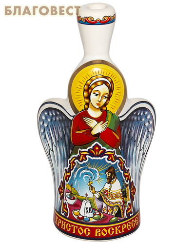 Пасхальный колокольчик Ангел со свечой, высота 11см, керамика