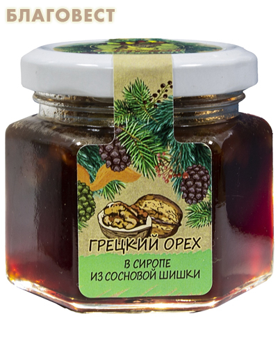 Варенье Грецкий орех в сиропе из сосновой шишки, 130г