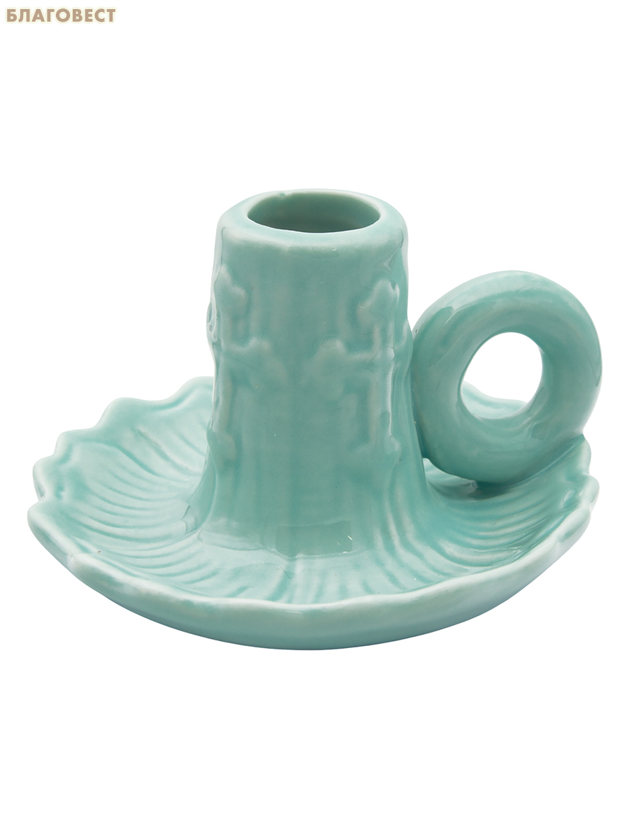 Подсвечник Кувшинка, керамика, диаметр отверстия 20мм
