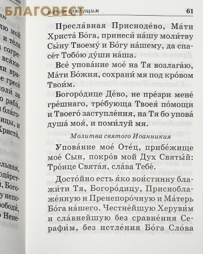 Православный молитвослов с приложением молитв на всякую потребу души. Русский шрифт