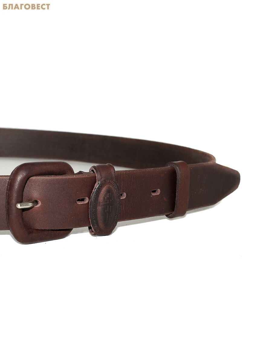 Ремень мужской, тиснение молитвы снаружи. Натуральная кожа. Длина изделия 135см, ширина 3,5см