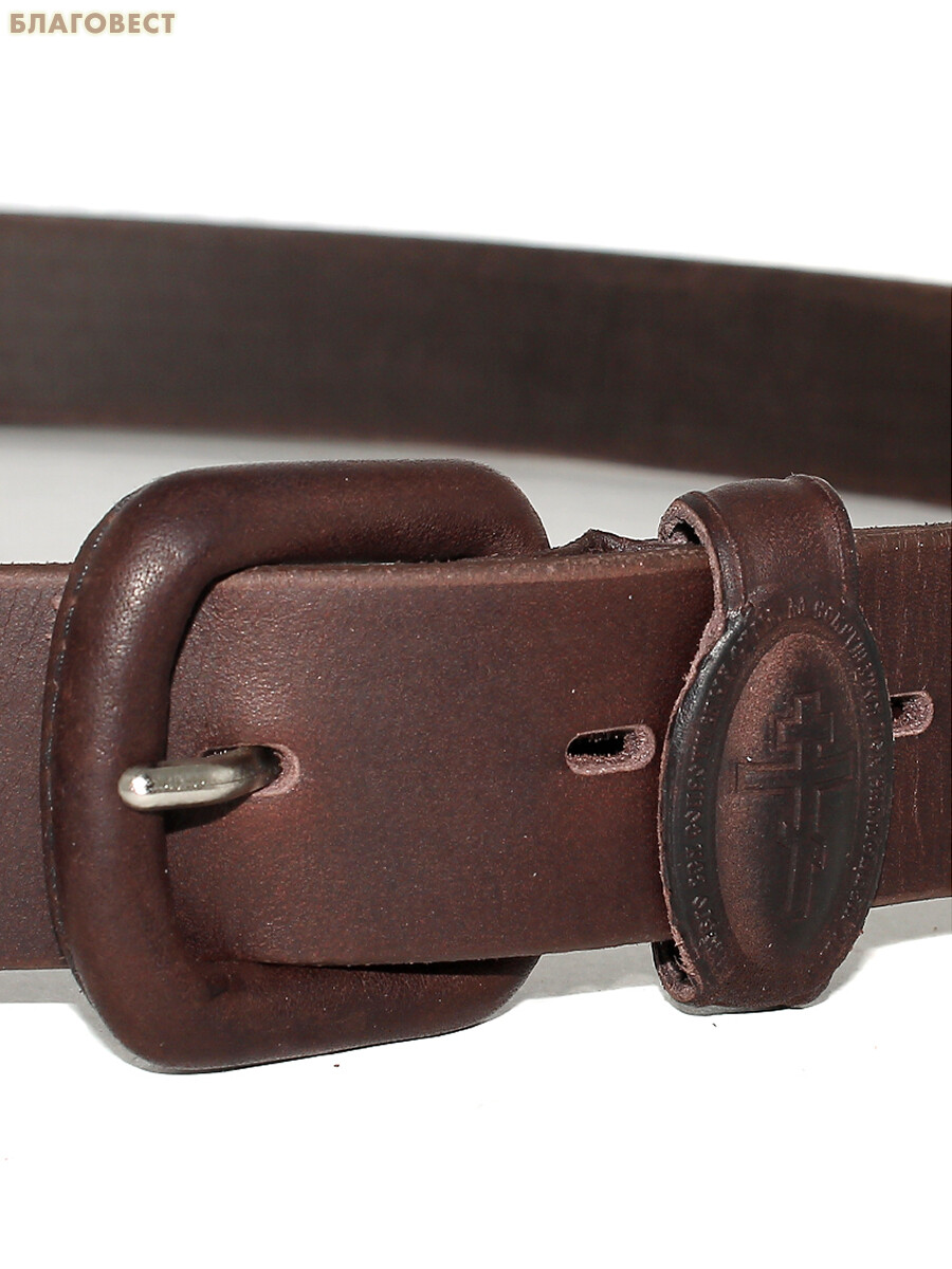 Ремень мужской, тиснение молитвы снаружи. Натуральная кожа. Длина изделия 135см, ширина 3,5см