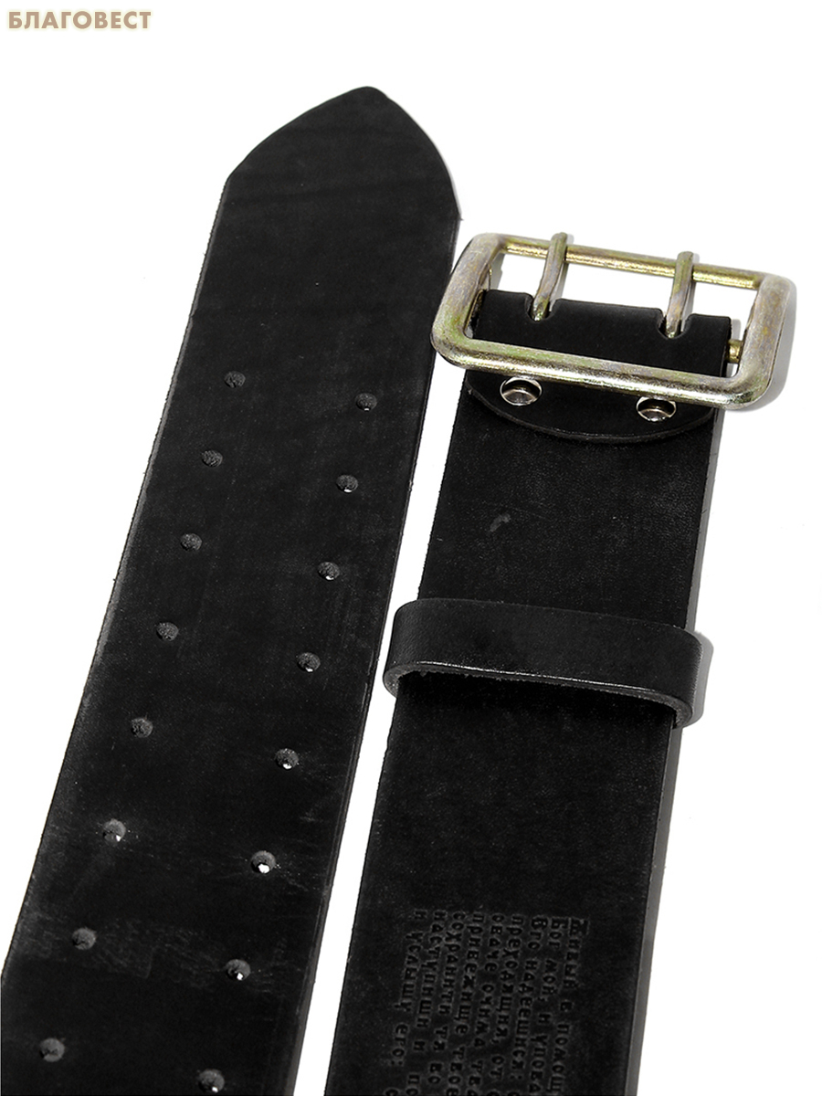 Ремень воина (офицерский), тиснение молитвы снаружи. Натуральная кожа. Длина изделия 129см, ширина 5см