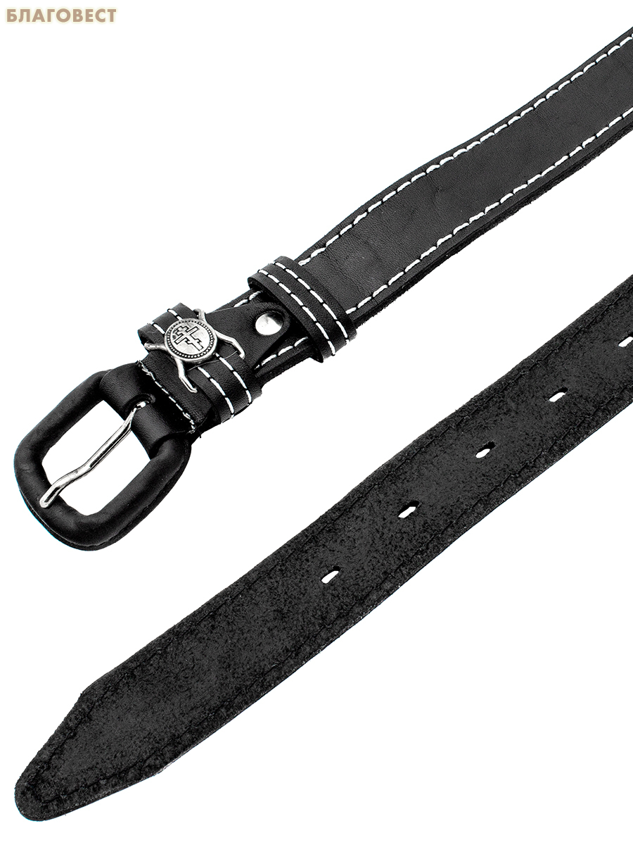 Ремень мужской, тиснение молитвы снаружи. Натуральная кожа. Длина изделия 135см, ширина 3,5см