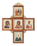 Иконостас в виде креста. Размер икон 110х130мм