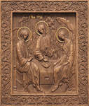 Икона резная Святая Троица