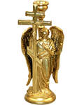 Подсвечник из металла "Ангел с Крестом" для свечи диаметром 1см