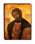 Икона св. блгв. князь Александр Невский на деревянной основе