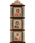 Иконостас тройной с иконами вертикальный. Высота 29,5 см