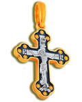 Крест двухсторонний, серебро с чернью и позолотой 5 мкр. Au 999