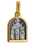 Икона Святые мученицы Вера, Надежда, Любовь и мать их София (серебро 925 пробы, позолота 999 пробы)