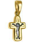 Крест двухсторонний Спаситель - Пресвятая Богородица "Покрова" (серебро 925 пробы, позолота 999 пробы)