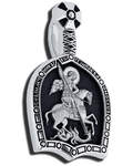 Икона двухсторонняя Святой великомученик Георгий Победоносец, серебро с чернью