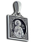 Икона двухсторонняя Святая блаженная Матрона Московская, серебро с чернью