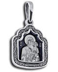 Икона двухсторонняя Пресвятая Богородица Иверская, серебро с чернью