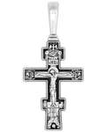 Крест нательный "Распятие - Ангел Хранитель", серебро с чернью (Ag 925)