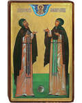 Икона "Святые благоверные Петр и Феврония Муромские" на деревянной основе