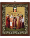 Икона "Святые Царственные страстотерпцы", размер 13*16см, золочение поталью