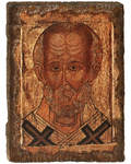 Икона под старину Святитель Николай Чудотворец, размер 14,5х20см, дерево