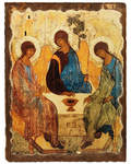 Икона под старину Святая Троица, размер 30х40см, дерево