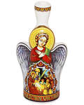 Рождественский колокольчик Ангел со свечой, высота 11см, керамика