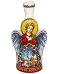 Пасхальный колокольчик Ангел со свечой, высота 11см, керамика