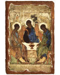 Икона под старину Святая Троица, размер 20х30см, дерево