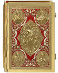 Напрестольное Евангелие в цельнометаллическом окладе с росписью эмалью. Церковно-славянский шрифт (цвет эмали в ассортименте)
