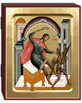 Икона Святой Никита Бесогон, размер 125х160мм, дерево, поталь(позолота)