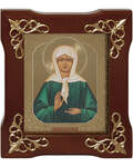 Икона Святая блаженная Матрона Московская, рамка завиток, стекло