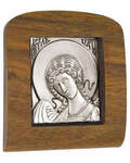 Икона автомобильная Ангел Хранитель, американский орех, медь, серебрение, скотч