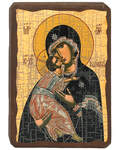 Икона под старину Пресвятая Богородица «Владимирская», дерево