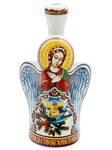 Рождественский колокольчик Ангел со свечой, высота 11см, керамика